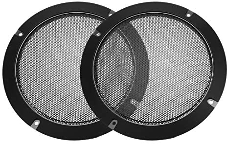 sourcing map 2Stk. Lautsprecher Gitter Abdeckung 6.5 Zoll 184mm Masche Dekorativ Kreis Subwoofer Schutz Schwarz