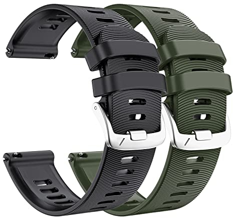 ANBEST Compatible avec Garmin Forerunner 245/Vivoactive 3/Forerunner 645 Bracelet, 20mm Bracelet en Silicone de Rechange pour Garmin Venu/Venu SQ/Venu 2 Plus/Vivomove HR Smart Watch