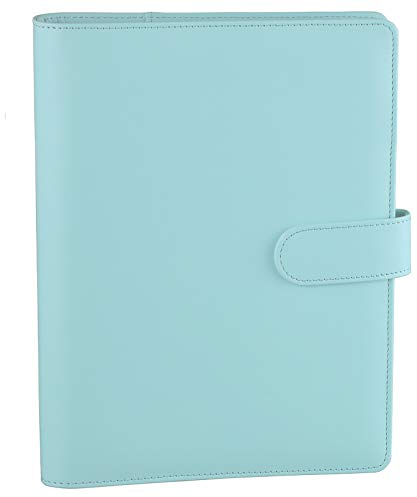 Antner A5 PU Leder Ringbuch, 6 runde Ringe nachfüllbar Notebook Binder für A5 Füllpapier Spiralbuch Reise Schreiben Notizbuch Tagebuch Binder Cover Blau