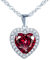 CPSLOVE Elegante Collar colgante de corazón, collar de plata de ley 925 para mujer, Colgante corazón de cristal de colores, circón con incrustaciones, Joyas de cumpleaños, Navidad y San Valentín