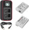 Newmowa LP-E8 Ersatzakku (2er-Pack) und Smart LCD Display Dual USB-Ladegerät für Canon LP-E8 und Canon EOS 550D,600D,650D,700D,EOS Rebel T2i,Rebel T3i,Rebel T4i,Rebel T5i