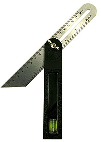 Toolzone Sliding Bevel with Level - ABS Bodied Sliding Bevel Gauge with 6 Stainless Steel Rule and Spirit Level