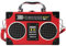Ondeam Vintage Radio geformte Tasche, PU Elegante Abend Crossbody Handtasche für Frauen