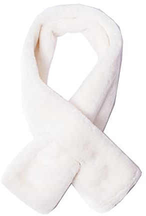 Damen Winter Schal Fauxpelzkragen,MoreChioce Luxuriöser 90cm Kunstpelz Fellkragen Pelzkragen Wärm Kunstfell Pelzschal Flauschig Pulswärmer,Weiß