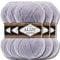 Alize 5 x 100g Lanagold Türkische Premium Wolle Baumwolle und Acryl Handstrickgarne | Yarn | Garn | Strickgarn Accessoire Baby zum Häkeln Stricken Kleidung Schals (Grey | 200)
