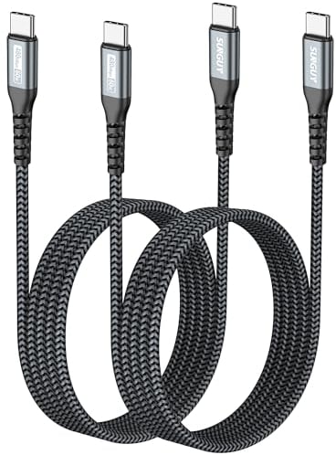 SUNGUY USB C auf USB C Kabel,2Pack 1.5M 60W USB C zu USB C Kabel Ladekabel kompatibel mit iPhone 16/15 Series, MacBook Pro,iPad Pro 2020,2018,MacBook Air,Galaxy S20/S10,Note 10, Huawei P30 usw