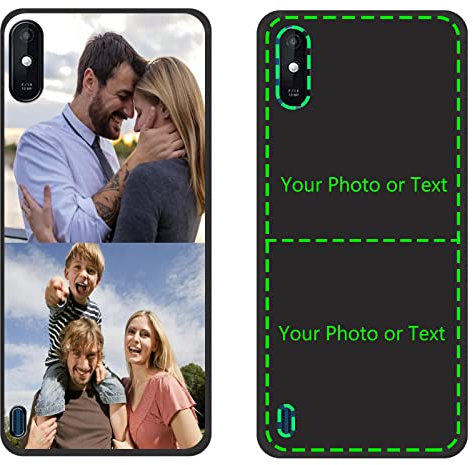 CXKJ Black Personalisierte Schutzhülle für Wiko Y81 (6.20 Zoll),mit Eigenem Foto Bild Text Individuelle Schutzhülle,Soft Silikon Handyhülle Ultra-dünne Case Stoßfestigkeit Schutzhülle