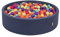 KiddyMoon Bällebad 120X30cm/300 Bälle Bälle Rund Groß Bällepool Mit Bunten Bällen Für Babys Kinder, Dunkelblau:Hellgrün/Gelb/Türkis/Orange/Dunkelpink/Violet