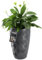 KADAX Blumentopf mit Einsatz und Griffen, Pflanzkübel aus Kunststoff in 5 Größen, UV-Resistenter Topf, Wetterbeständige Pflanzvase hoch, Topf mit 3D Effekt (Anthrazit Höhe: 58,5 cm)