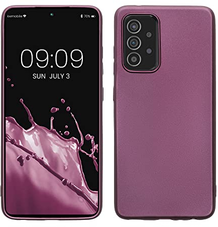 kwmobile Case kompatibel mit Samsung Galaxy A52 / A52 5G / A52s 5G Hülle - Schutzhülle aus Silikon metallisch schimmernd - Handyhülle Metallic Lavendel