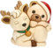 THUN - Teddy a Cavallo della Renna Robin in Ceramica Decorata a Mano, Versione Maxi, Addobbo Natalizio, Idea Regalo, 31.5x25.7x28 cm h