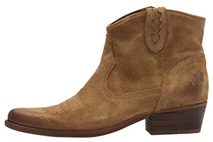 Felmini - Damen Schuhe - Verlieben WEST B504 - Cowboy Stiefeletten - Echtes Leder - Beige - 37 EU Size