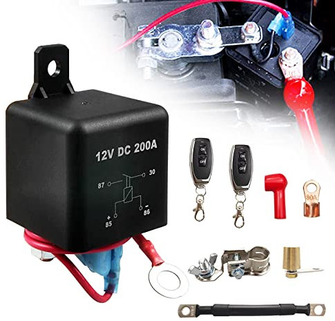 Remote Battery Isolator Disconnect Switch 200A 12V Car Kill Switch Cut Off Switches for Truck Auto Atv RV Vehicle