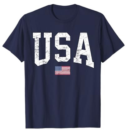 USA Shirt Damen Herren Kinder Patriotische amerikanische Flagge Distressed T-Shirt