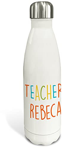 LolaPix Botella agua acero inoxidable. Botella personalizada. Botella térmica de doble capa. Libre BPA. 500ml y 750ml. Regalos originales para profesores. MEJOR PROFESOR DEL MUNDO