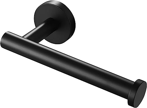 Live4Gadgets Toilet Roll Holder Wall Mounted Bathroom Paper Tissue Storage Dispenser Stainless Steel Modern Style, L4G-9903 (Matte, Black)