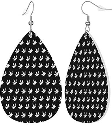 Kunstleder Ohrringe Marihuana Weed Blatt Für Frauen Teardrop Drop Dangle Ohrringe Schmuck Geschenk, Einheitsgröße, Leder Polyvinylchlorid
