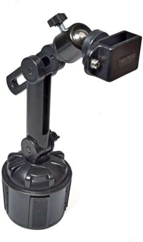 TWAYRDIO Cup Holder Mount, Adjustable Height Car Mount for Baofeng Retevis Motorola Talkabout Yaesu Handheld Radio Walkie Talkie Two Way Radio