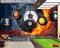 Wandbild 3D Retro Fitness Billard Hängende Kreis Bewegung Bewegung Dekoration Tapete Hintergrund Wand Kinderzi 3D Tapete Vlies Effekt Tv Die Fototapete Wandbild Wohnzimmer Schlafzimmer-250cm×170cm