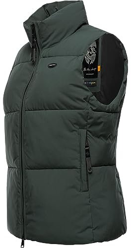 Ragwear Damen wasserdichte Übergangsjacke Outdoorjacke Steppweste Ailish Dark Green Gr. 5XL