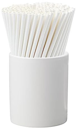 Clearly | White Paper Straws Biodegradable 1 x 19.5cm – Individually Wrapped Drinking Straws for Smoothies, Cocktails and Party Favour – Pack of 150