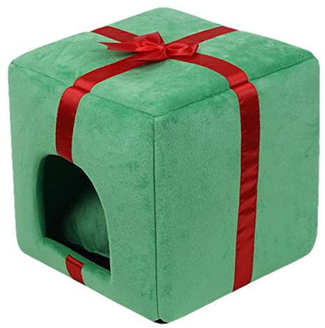 Cuccia di Natale per Gatti e Cani, Letto per Animali Domestici Con Cuscino Rimovibile, Lavabile, Imbottito