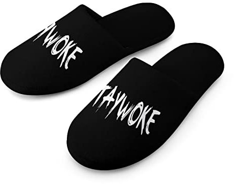 Stay Woke Pantofole da uomo in cotone memory foam antiscivolo punta chiusa pantofole Indoor House Shoes