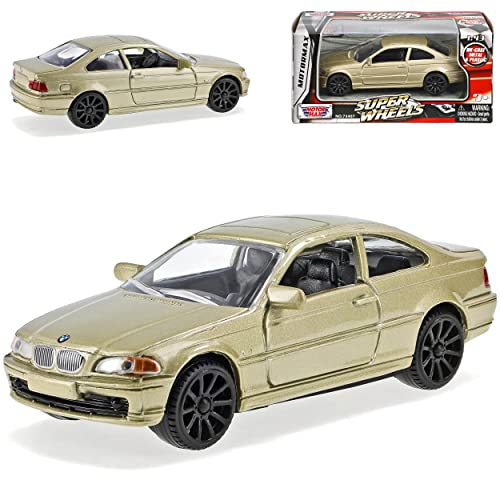 Motormax B*M*W 3er E46 Coupe Beige 1998-2007 1/43 Modell Auto mit individiuellem Wunschkennzeichen