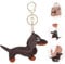 Giantree Schlüsselanhänger Dackel, Süße Welpe Hundetasche Anhänger Leder Glücksbringer Dackel Keychain Geschenke für Lieblingsmensch Frauen Männer Kinder Geburtstag Schlüsselring (dunkelbraun)