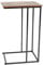 OHS C Shaped Side Table Dark Wood, Sofa Table Bedside Bedroom Living Room Coffee Table Over Sofa Metal Frame Storage Decorative End Tables Space Saver