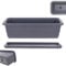 KADAX Fioriera con sottovaso in set, con o senza supporto per fioriera, vaso da balcone, in plastica, fioriera per ringhiere, vaso per fiori (antracite, 50 cm)