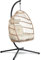 Swoods Hängesessel mit Gestell - Hängesessel Outdoor - Indoor und Outdoor - Hängstuhl mit Großen Kissen - Klapbarer Rattensessel - bis 150 kg - Naturel