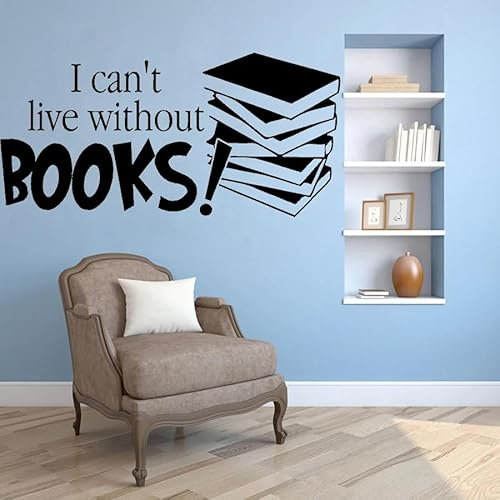 Buch Wandtattoo Abnehmbare Wandaufkleber Schriftzug Lesen Wörter Kinderzimmer Teenager Dekor 42x20cm