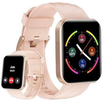 HUAKUA Smartwatch mit Telefonfunktion für Damen Herren,100+ Sportmodi Fitnessuhr mit Pulsmesser SpO2 Messung Schlafüberwachung Nachrichten für Android iOS