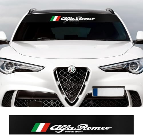 JABBNGD Autovorne Windschutzscheibe Sticker, für Alfa Romeo Giulia Stelvio 159 147 156 166 Mito GT Mito Giulietta Auto Vorne Windschutzscheibe Aufkleber Aufkleber lichtbeständig wasserdich