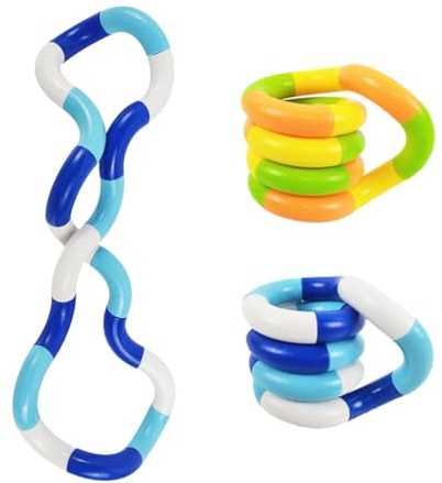 BIRLOZA 2 PCS Tangle Fidget Toy Twisty Toy Serpent Toys DéCompression Stress Relief Stim Silent pour Enfants et Adultes