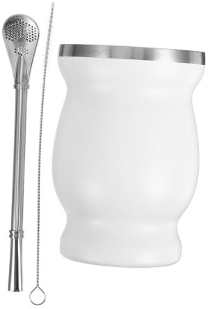 PRETYZOOM Taza De Té De Yerba Mate De Acero Inoxidable Con Forma De Calabaza Taza Térmica Vintage Para Beber Mate Casa Incluye Pajita y Cepillo