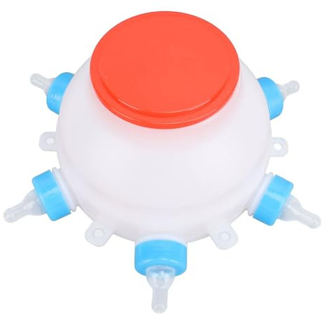 Automatischer Lamm-Schweinemilch-Futtereimer, Schaf-Ziege-Kälber-Futtereimer, Tierpflegeausrüstung, Lamm-Futtereimer, 6 Nippel, Lammmilchkännchen, Stillflaschen, 2,5 L