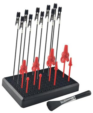 rockible Base de Soporte para Pintura, Base de para aerógrafo, Soporte para Piezas de Modelos de Bricolaje con 18 Clips, Soporte para Pintura de