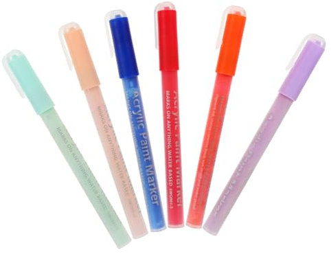 FRCOLOR 6pcs Nail Art Pen Nail Painting Pens Manicure Marker Tools for French and Art Drawing