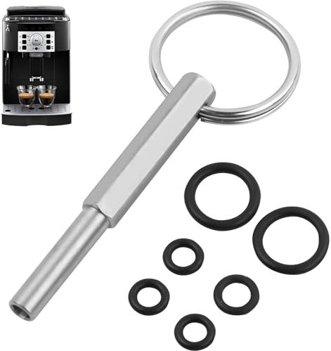 Clé à Tête Ovale,Outil De Réparation De Machine à Café,Clé Ovale Pour Les Machines,Avec Porte-Clés Et 6 Anneaux En Caoutchouc,Pour Machine à Café, Machine à Café Ovale, Outil De Réparation