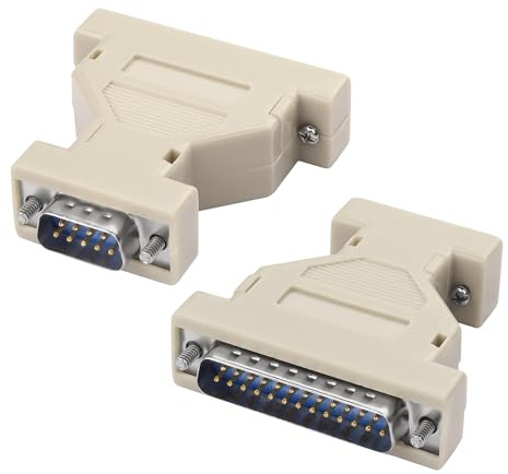 MEIRIYFA DB9 zu DB25 Serielle Adapter Koppler, DB9 Stecker zu DB25 Stecker RS-232 Serielle Geschlechtsumwandler at Modem Adapter Connetor für PC Serielle Geräte (2PCS, DB9 M - DB25 M)