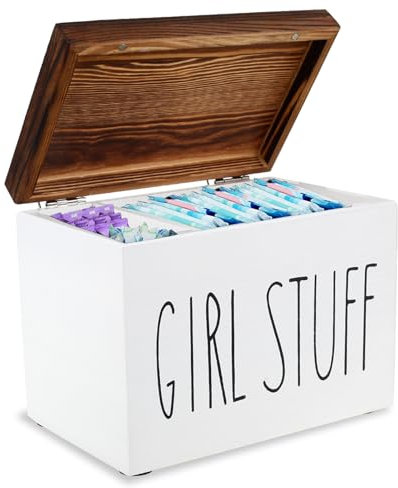 Tamponhalter Firma Vielseitige Tampon Aufbewahrungsblock Organizer Praktischer Tampon und Padspeicherbehälter mit Deckel großer Kapazität Lady Stuff Box Feminine Product Organizer für Toilette(Weiß)