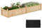 COSTWAY Raised Garden Bed, Wooden Planter Box Kit with Non-woven Liner, Movable Boards, Dividers & Drainage System for Climbing Vines Flower Vegetable, Outdoor Plant Grow Box Container (Natural)