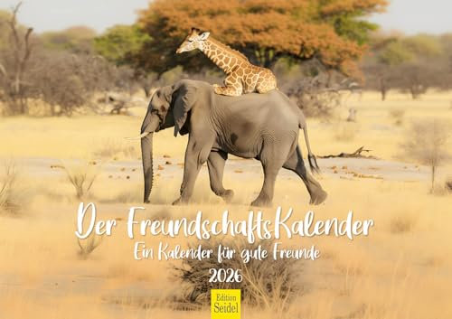 Edition Seidel Premium Kalender Der Freundschaftskalender 2026 Format DIN A3 Wandkalender für gute Freunde Bilder mit Tieren Zitate Lebensweisheiten Inspiration Motivation