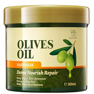 Olive Oil Repair Hair Mask, Olivenpflege Für Haare 500ml, Keratin Protect Haarmaske, Zur Beruhigung Von Trockener Kopfhaut, Feuchtigkeit Für Extrem Trockene Haare, Natürliche Haarpflege
