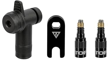 Topeak Turboflow Valve Combo with Rapidhead, Presta, Black