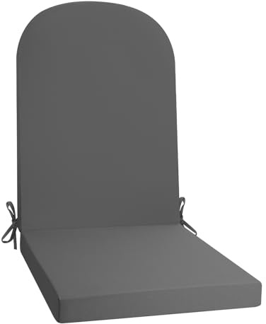 PRIMEPATIO Hochlehner Auflage Gartenstuhl 120x50x6 1PC Grau | Schaumstoffgefülltes Sitzkissen mit Bändern für Gartenmöbel, Terrasse und Klappstühle, Weich und Wettergeeignet