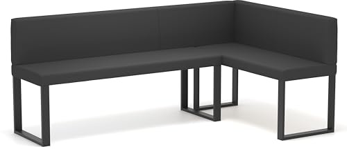 Esszimmer Eckbank mit Rückenlehne 196 x 142 cm | 196 x 142 x 87 cm, Metallbeine, Bequem sitzen, Gepolsterte Sitzfläche, Im Esszimmer