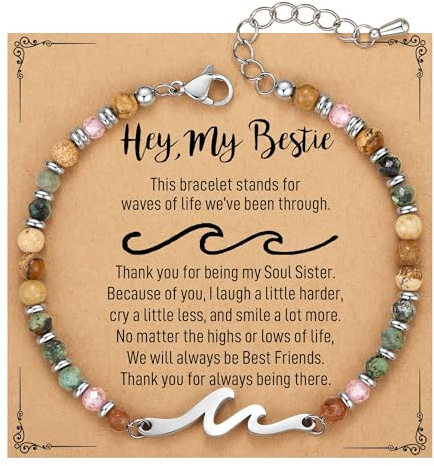 MIYUEFAN Geschenke für Frauen Armband Natursteine, Natursteinarmband Mutmacher Geschenke auf Geburtstag Graduierung Weihnachten Neujahr für Freundin, Mama, Kollegin, Schwester